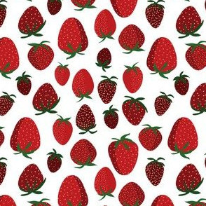 Wild Red Strawberries White|Renee Davis