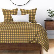 Gingham  - Charcoal and Mustard Yellow, Medium