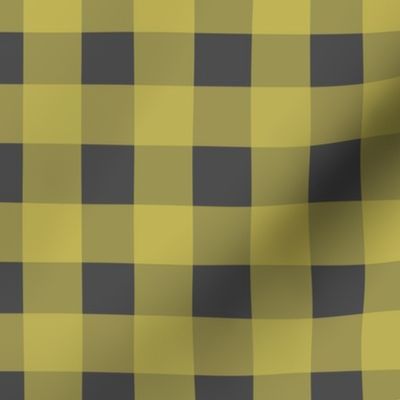 Gingham - Witchy Lime Green and Dark Grey, Medium