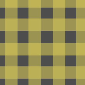 Gingham - Witchy Lime Green and Dark Grey, Medium