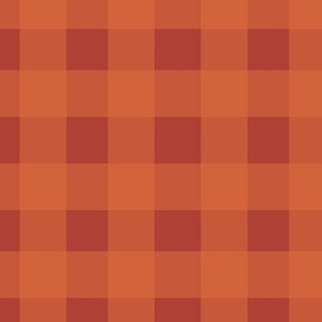 Gingham - Orange and Brick Red, Medium