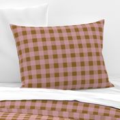 Gingham - Pink and Golden Brown, Medium