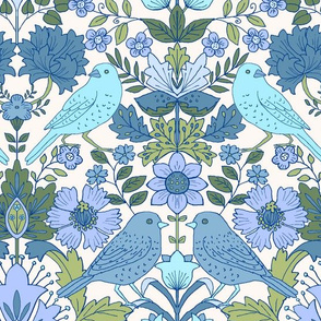 31 Art Nouveau Birds blue