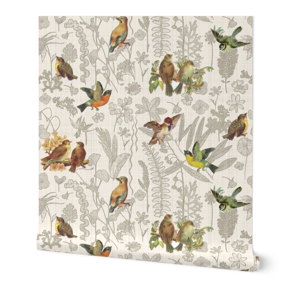 Birds Off The Wall Toile Linen lg