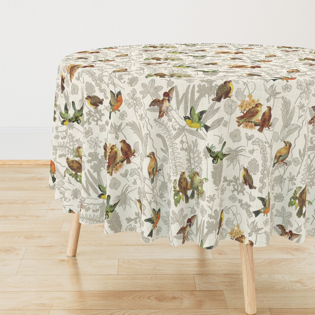 Birds Off The Wall Toile Linen lg