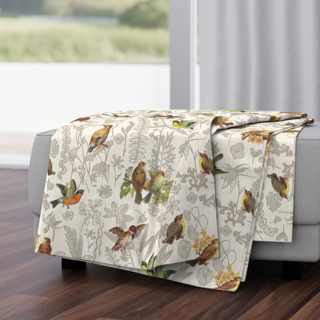 Birds Off The Wall Toile Linen lg