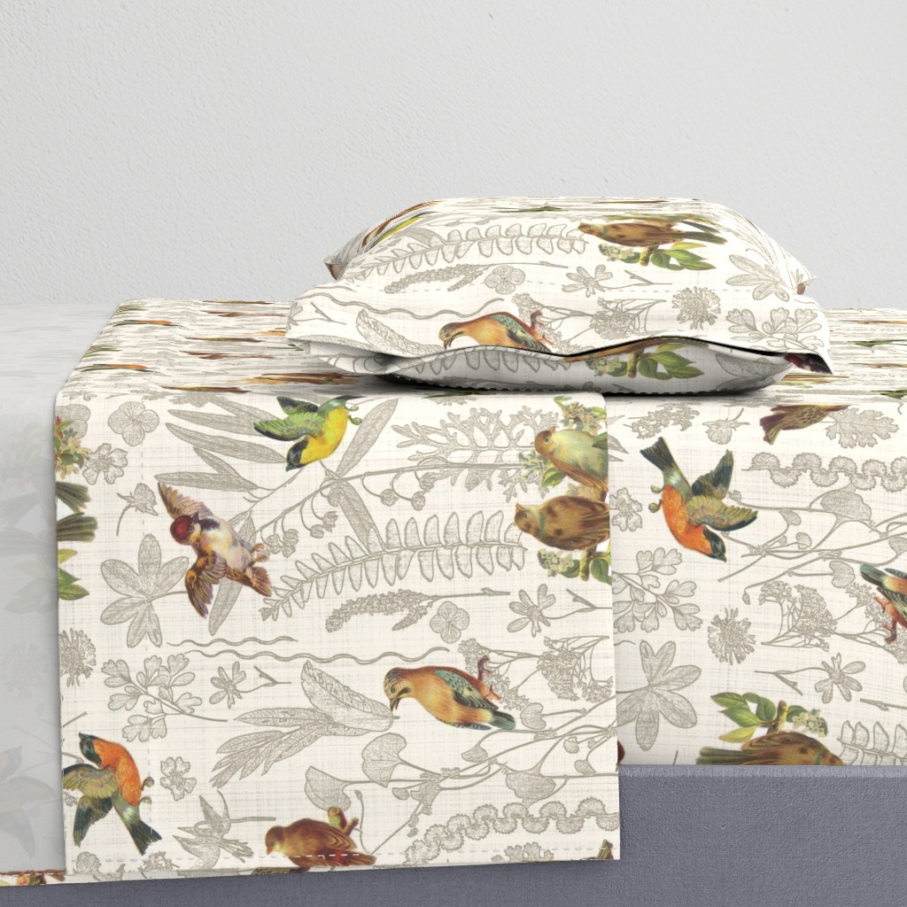 Birds Off The Wall Toile Linen lg