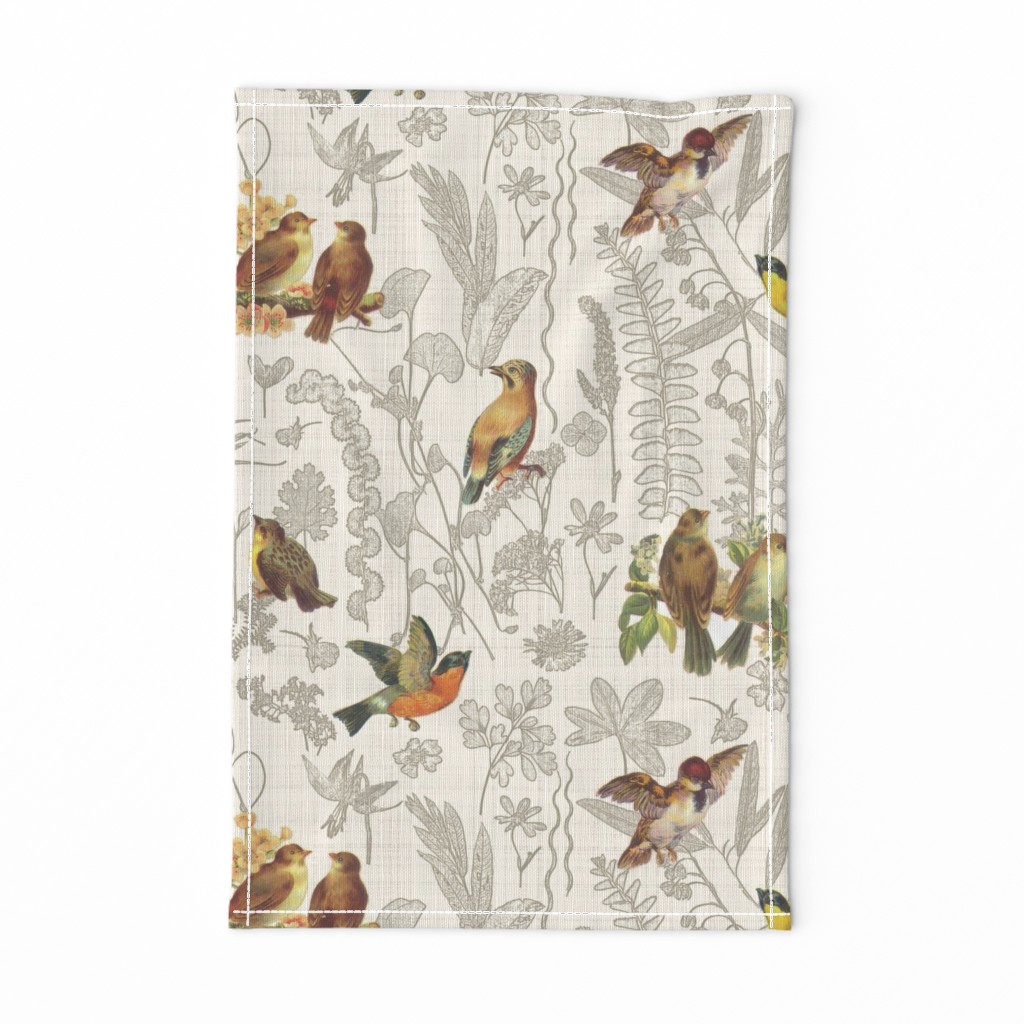 Birds Off The Wall Toile Linen lg