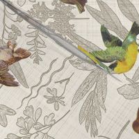 Birds Off The Wall Toile Linen lg