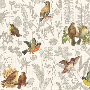 Birds Off The Wall Toile Linen lg