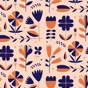 Folk Art Floral Beach Tones