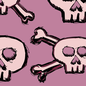 Pirate's Life - Pink Subtle Skulls and Crossbones - Jumbo