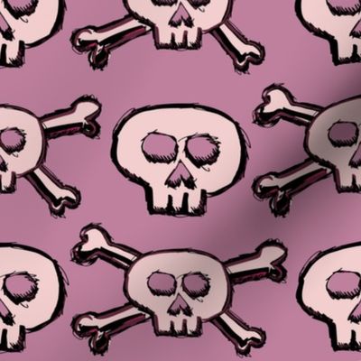 Pirate's Life - Pink Subtle Skulls and Crossbones - Medium