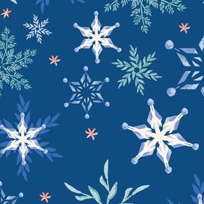 Watercolor Snowflake Midnight - Ultra