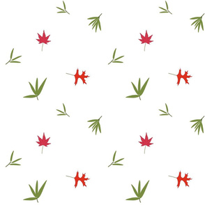 Japanese Leaf Fleck Screen - Zen Art #1 - white, large 
