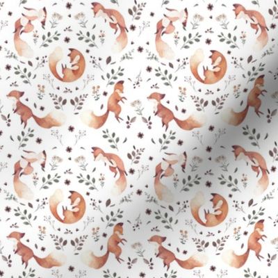 fox pattern watercolor