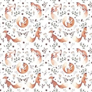 fox pattern watercolor