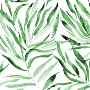 Jade green palm springs - watercolor tropical leaves p289-10 