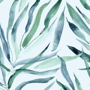 Larger scale palm springs - watercolor tropical leaves p289