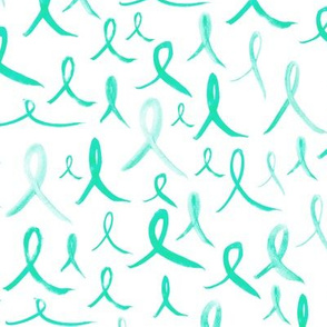 Watercolor ribbons for cancer awareness - medical cancer related color pattern