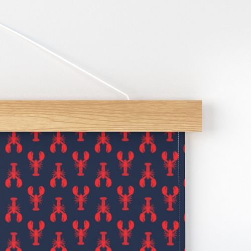 (1" scale) lobsters - red on navy - C20BS