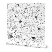 Sketch Flowers // White