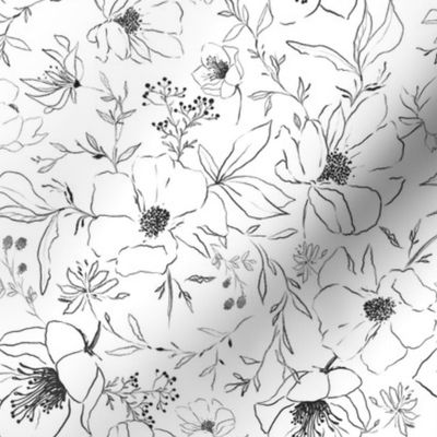 Sketch Flowers // White