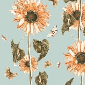 Sunflower on Dusty Blue // standard