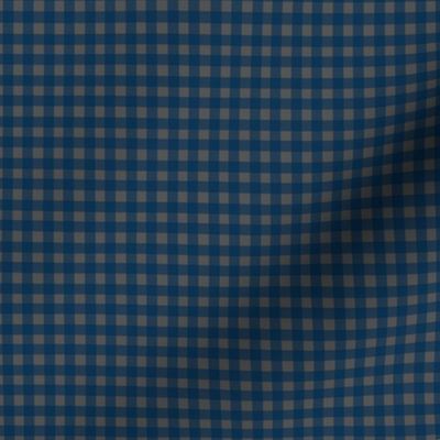 Gingham - Classic Blue on Grey, Tiny