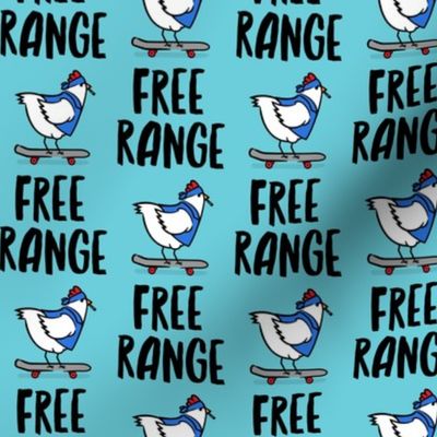 free range chickens - jacket and cig - blue - LAD20