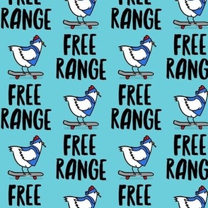 free range chickens - jacket and cig - blue - LAD20