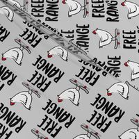 free range chicken - skateboarding chicken - grey - LAD20