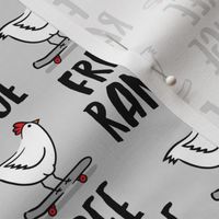 free range chicken - skateboarding chicken - grey - LAD20