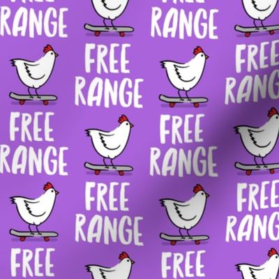 free range chicken - skateboarding chicken - purple - LAD20