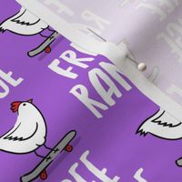 free range chicken - skateboarding chicken - purple - LAD20