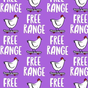 free range chicken - skateboarding chicken - purple - LAD20