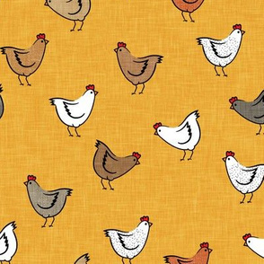 chickens - spring - farm animals - yellow - LAD20