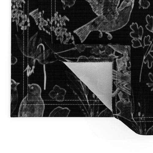 birds n wildflowers blk grey lg