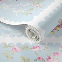 Rococo Rose Swag Tea Towel easter aqua2