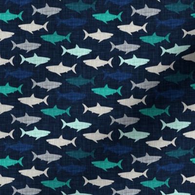 1.25" linen sharks // on navy linen