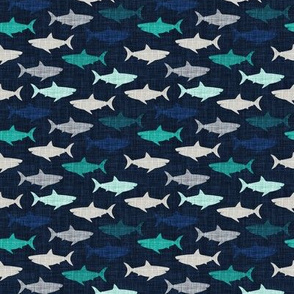 1.25" linen sharks // on navy linen