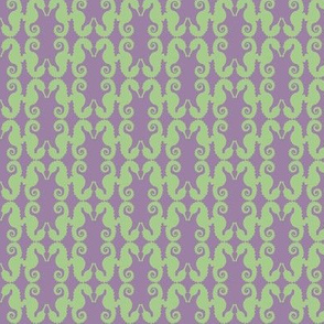 seahorse diamonds spa green on purple