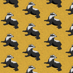 4” badgers on yellow/gold