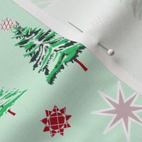 canadian pines stars mint green