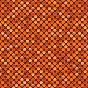 Disco retro circles glitter terracotta orange 3D