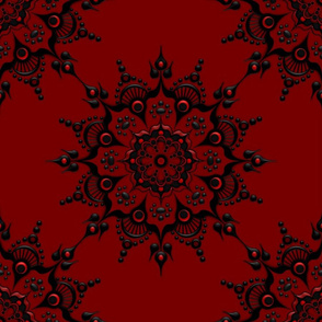 Noir Mandala Black on Red - Medium