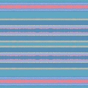 Blue Plus Multi Colors Horizontal Stripe
