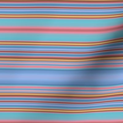 Blue Pink Aqua Horizontal Stripes