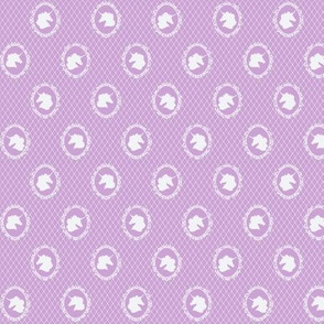 Micro Unicorn Cameo Portrait Pattern on Lavender