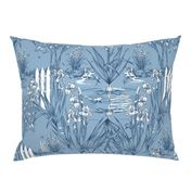 Toile Iris Pond Pattern | Cottage Blue + Navy + White  | Repeating Pattern